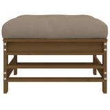 Garden Footstool with Cushion Honey Brown Solid Wood Pine 825670