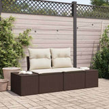 Garden Sofa with Cushion Brown 123 x 62 x 69cm Poly Rattan 42006793