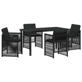Garden Dining Set 5 pcs Black Powder-Coated Steel 3380650