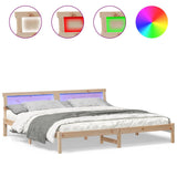 Bed Frame with Headboard Brown 200 x 200 cm Solid pine wood 3385745