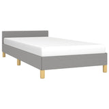 Bed Frame without Mattress Light Grey 90x190cm Single Fabric 349887