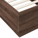 Bed Frame with LED without Mattress Brown Oak 90x190 cm Single 3209666