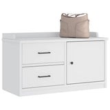 Hallway Bench SANDNES White 87x40x50 cm Solid Wood Pine 4010465
