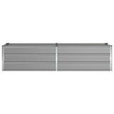 Planter Light Grey 195 x 50 x 45 cm Galvanised Steel 42018152