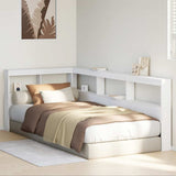 Bookcase Headboard L-Shaped White 75 cm Solid Wood Pine 859293