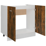 Sink Bottom Cabinet "Lyon" Smoked Oak 80x46x81,5 cm Engineered Wood 815564