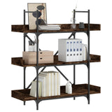 Bookcase 3-Tier Smoked Oak 100x33x108.5 cm Engineered Wood 837689