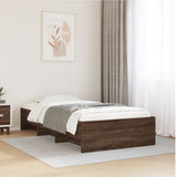 Bed Frame without Mattress Brown Oak 100x200 cm Engineered Wood 3295673