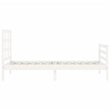 Bed Frame without Mattress White Single Solid Wood 3193952