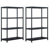 Storage Shelf Racks 2 pcs Black 220 kg 90x40x138 cm Plastic 276262