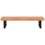 Basin Shelf Wall Mounted Steel and Solid Wood Beech 3302373