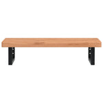 Basin Shelf Wall Mounted Steel and Solid Wood Beech 3302373