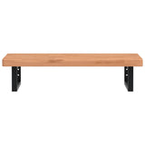 Basin Shelf Wall Mounted Steel and Solid Wood Beech 3302373