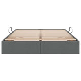 Storage Bed with Headboard Dark Grey 135 x 190 cm Fabric 3370047