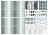 Ground Spike Fence Post 52 pcs Green Powder-Coated Steel 3350178