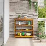 Garden Cabinet Natural 90 x 40 x 90cm Solid Acacia Wood 42001363
