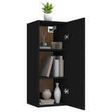 ZNTS Wall Cabinet Black 34.5x34x90 cm Engineered Wood 812430