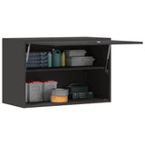 Wall Cabinet for Garage with Gas-lift Door Black 883264
