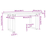 Coffee Table O-Frame 100x50x45.5 cm Solid Wood Pine and Steel 3282732