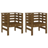 Garden Chairs 2 pcs Honey Brown 61.5x53x71 cm Solid Wood Pine 825131