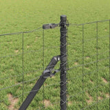 Fence with Post Grey 0.4 x 10 m Steel and PVC 3350393