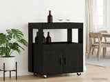 Bar Cart Black Oak 60 x 39.5 x 89 cm Engineered Wood 8015686