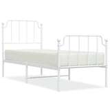 Metal Bed Frame without Mattress with Footboard White 80x200cm 373945
