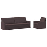 Sofa Set 2 pcs Dark Brown Fabric 3433180