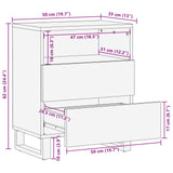 Bed cabinet with Drawer Brown 50 x 33 x 62 cm Solid Mango Wood 4018306