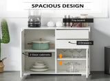High Gloss Frame Sideboard, Push-Open Design with 2 Drawer for Living Room, Bedroom, 74H x 79W x T3398P343441