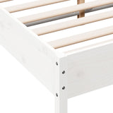 Bed Frame without Mattress White 120x190 cm Small Double Solid Wood Pine 844750
