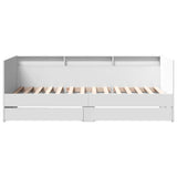 ZNTS Daybed with Drawers without Mattress White 100x200 cm 3280839