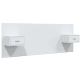 Bed Headboard with Cabinets White Engineered Wood 3115676