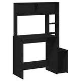 Desk with Shelves Black 100x45x140 cm Engineered Wood 860437