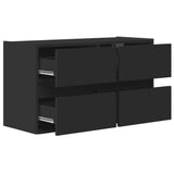 TV Wall Cabinet with LED Lights Black 80x31x45 cm 852286