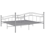 Bed Frame without Mattress Grey Metal 140x200 cm 324999