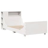 Bed Frame without Mattress White 90x190 cm Single Solid Wood Pine 3323789
