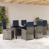 Garden Dining Set with Cushion 7 pcs Grey Poly Rattan 3380356