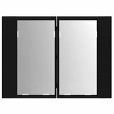 LED Bathroom Mirror Cabinet Black 60x12x45 cm Acrylic 804957