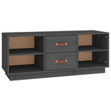 TV Cabinet Grey 100x34x40 cm Solid Wood Pine 818227