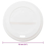 ZNTS Paper Coffee Cup Lids Ø90 mm 12oz and 16oz 1000 pcs White Plastic 4102804