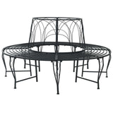 Tree Bench 8-Seater 160 x 89 cm Steel Black Round 42029515