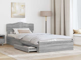 Bed Frame with Drawer Grey Sonoma 70 x 190 cm Engineered Wood 3413261