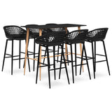 Bar Set Black MDF, Powder-Coated Steel, PP Durable Bar Set 3057473