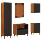 Bathroom Furniture Set with Shelf 5 pcs Walnut Solid Mango Wood 3310093