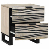 Bedside Cabinet 2 pcs White and Black 40 x 33 x 46 cm 4017971