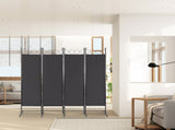 5.74FT 4-Fold Top With Shape 130g Polyester Cloth Plastic Feet Carbon Steel Frame Foldable Screen 02101868