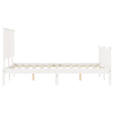 Bed Frame without Mattress White 140x200 cm Solid Wood Pine 3193402