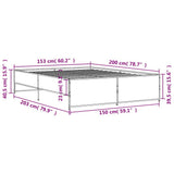 Bed Frame without Mattress Sonoma Oak 150x200 cm King Size 3279883