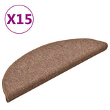 Carpet Stair Treads 15 pcs Brown 56x17x3 cm 322366